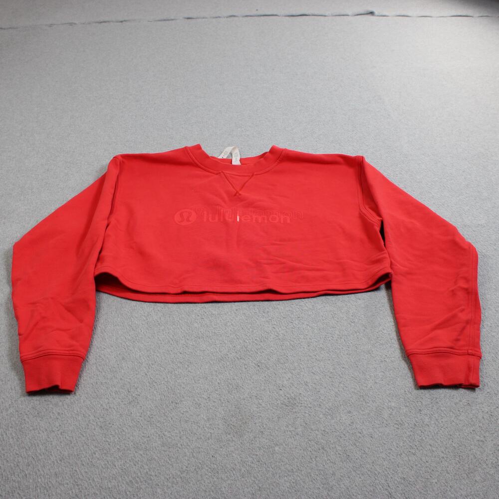 Lululemon All Yours Sweatshirt Women 10 Red Lunar New Year Cropped Logo Boxy